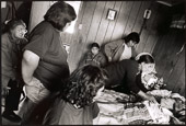 Family members and friends nurse Innu matriarch, Mani Pasteen, in her home on her deathbed, Sheshatshit.