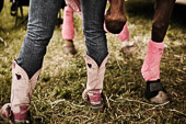 Erin, Ontario.  RAWHIDE Rodeo
Amanda Faccini dresses herself and her horse in pink in support of breast cancer research.