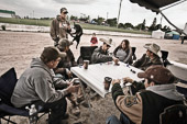 Small Town Rodeo Culture / Rawhide Rodeo, Erin Ontario 2009. With livestock fed and coffee procured, it's time for a Sunday morning poker.